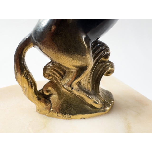 Pair of French Art Deco Rearing Horse Bookends, Signed Tedd, C. 1930 For Sale - Image 10 of 18