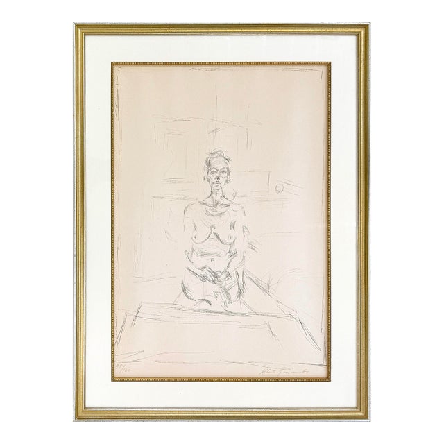 Alberto Giacometti, Nu Assis (Lust 53), Rare Hand Signed Lithograph, 1965 For Sale