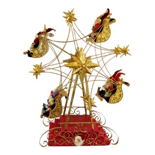 Rare Vintage Large Mark Roberts North Pole Ferris Wheel With Elves For Sale