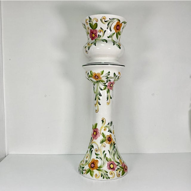 Vintage Home is pleased to present this gorgeous 2 piece planter and stand from Portugal as marked on the underside of...