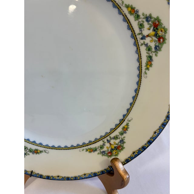 Noritake Vintage Noritake Avril Floral Dinner Plate With Plate Wall Hanger For Sale - Image 4 of 9