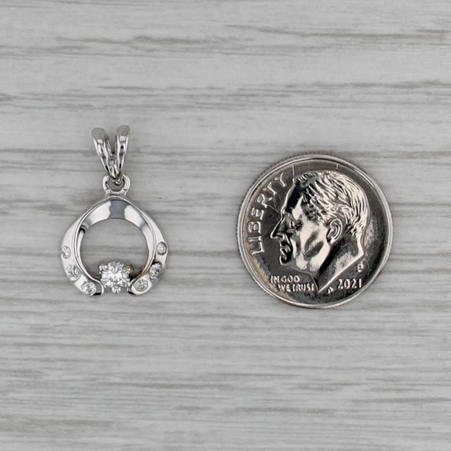 2000 - 2009 0.19ctw Round Diamond Pendant 18k White Gold Small Drop For Sale - Image 5 of 5