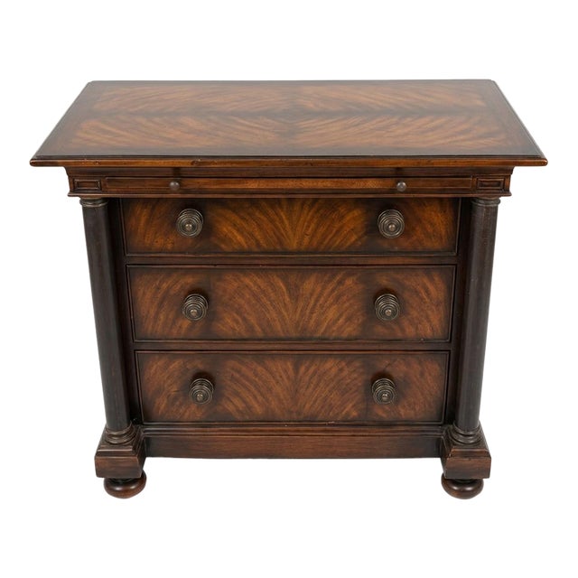 Bachelors Three Drawer Chest Mahogany With Secretary Pullout Table Feature For Sale
