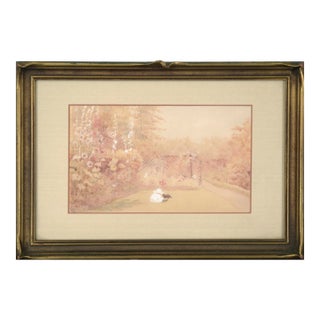 Playing in the Garden With a Cat - Landscape For Sale