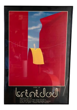 Vintage 1970s Framed German Art Exhibit Poster