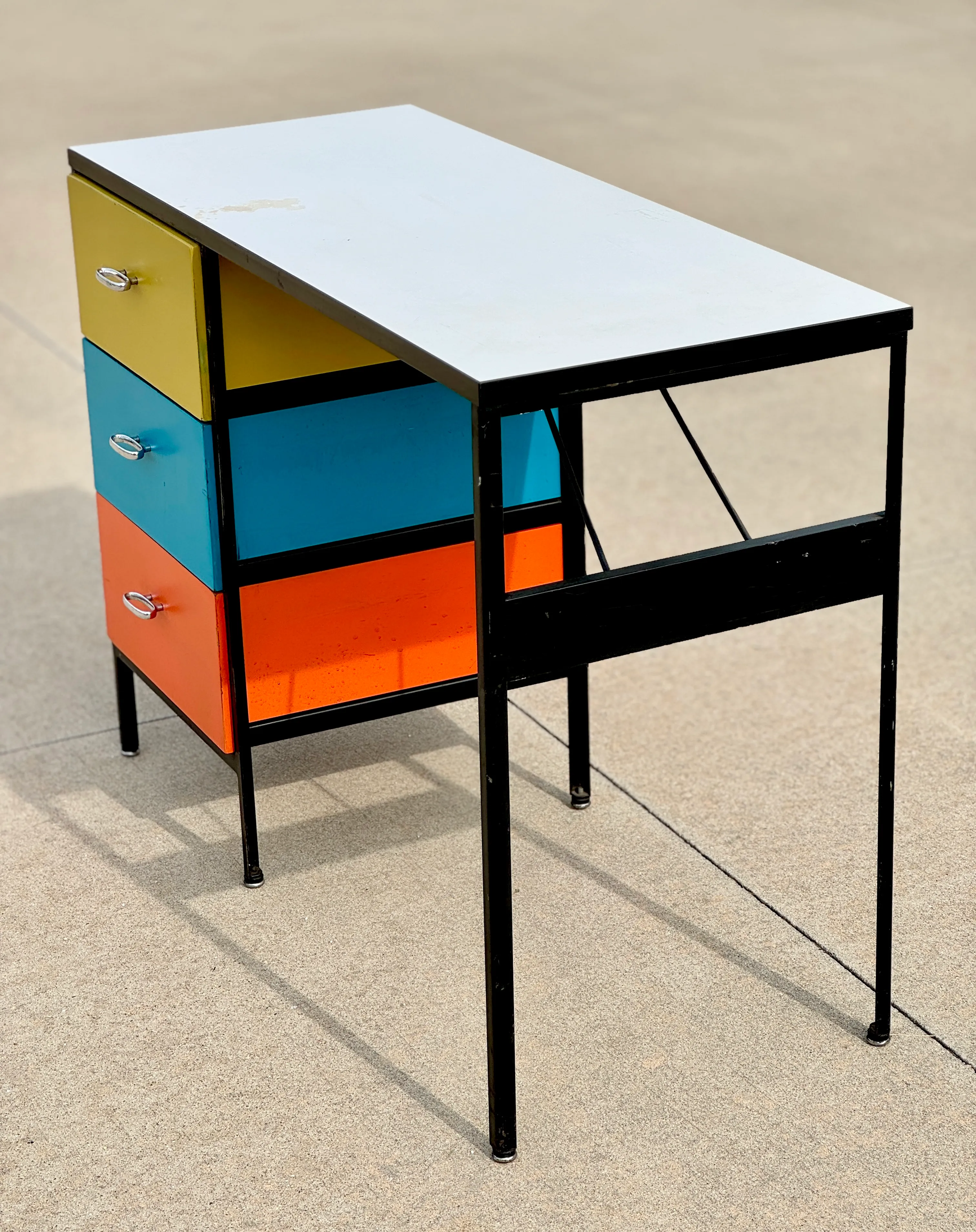 Attributed After George Nelson for Herman Miller Steel Frame Desk
