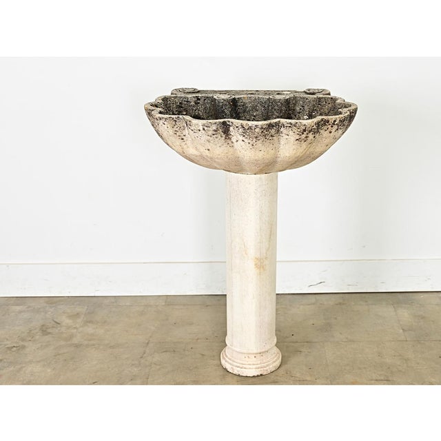 Portuguese 19th Century Carved Stone Pedestal Sink For Sale In Baton Rouge - Image 6 of 13