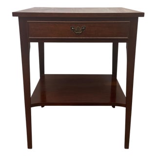 Vintage Craftique Chippendale Style Solid Mahogany Nightstand / Side Table For Sale