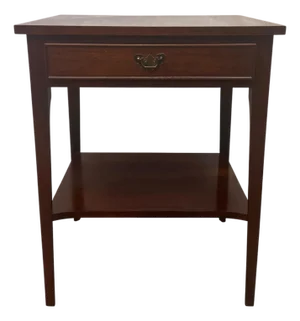 Vintage Craftique Chippendale Style Solid Mahogany Nightstand / Side Table