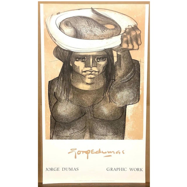 1970s Jorge Dumas Graphic Work Exhibition Lithograph For Sale - Image 5 of 7