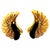 Italian 1980s 18K Yellow Gold Onyx and Diamond Shell Earrings For Sale