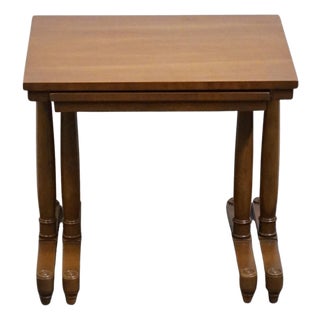 Heritage Furniture Solid Mahogany Italian Provincial 21" Nesting End Tables For Sale