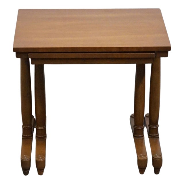 Heritage Furniture Solid Mahogany Italian Provincial 21" Nesting End Tables For Sale