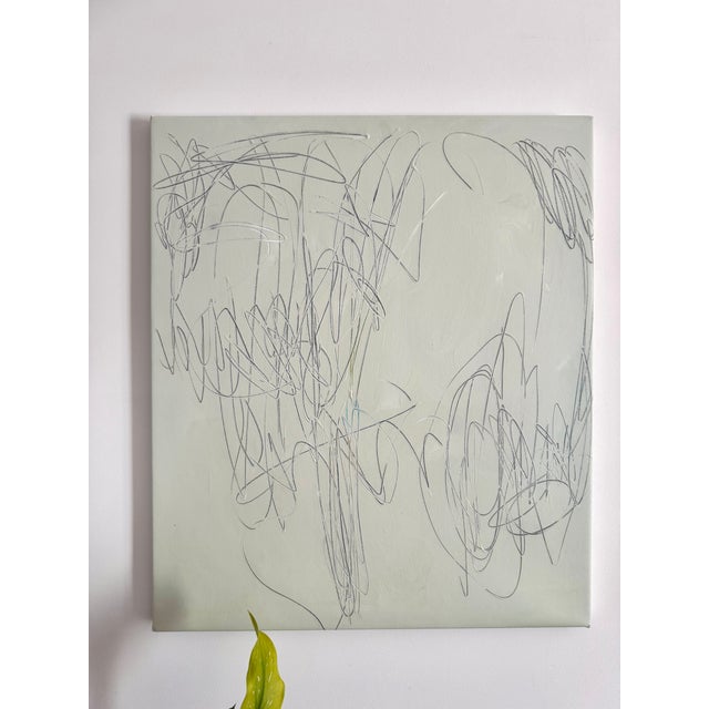2020s Modern White Abstract Painting on Canvas for Contemporary Living For Sale - Image 5 of 6