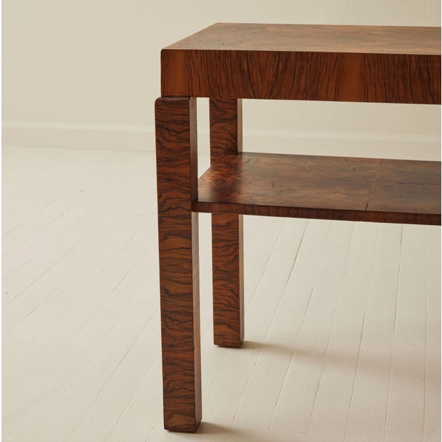 Italian Art Deco Burl Walnut Side Table, 1930's For Sale - Image 4 of 4