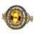 Bochic “Orient” Vintage Yellow Sapphire & Cognac Diamond Ring Set In 18K Gold & Silver For Sale