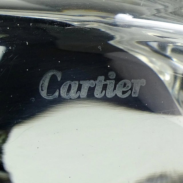 Cartier Signed Murano Seguso Vintage Crystal Clear Ribbed Surface Italian Art Glass Seashell Shell Bowl For Sale In Orlando - Image 6 of 11