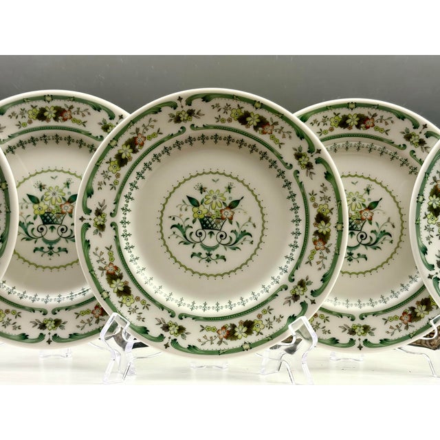 Ceramic Vintage Royal Doulton "Provencal" Fine China Bread & Butter Plates - Set of 6 For Sale - Image 7 of 12
