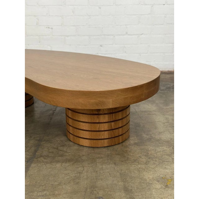 Handcrafted Ribbed Free Form Coffee Table For Sale In Los Angeles - Image 6 of 12