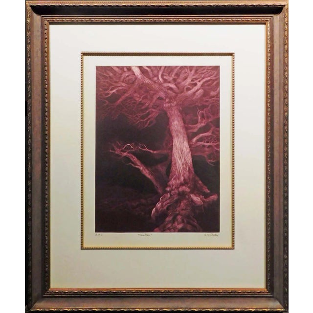 g.h Rothe "Shelter" Artwork Tree Framed Hand Signed Limited Edition Paper For Sale