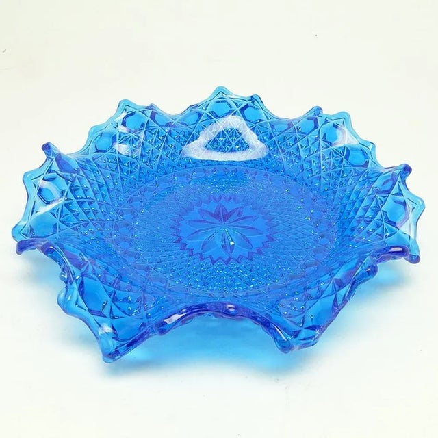 Blue Art Nouveau Bowl from Ząbkowice Glassworks, Poland, 1950s For Sale - Image 8 of 8