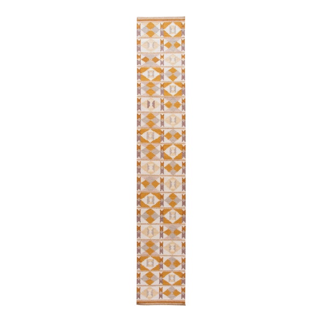 21st Century Modern Swedish-Style Wool Runner Rug For Sale