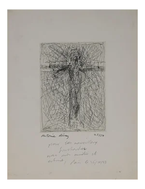 Antoine Revoy, Christ on the Cross, Etching, 1983