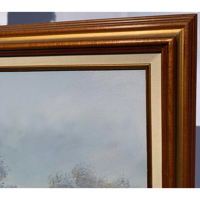 Blue Waterfall Painting In. Wood Frame For Sale In Los Angeles - Image 6 of 8