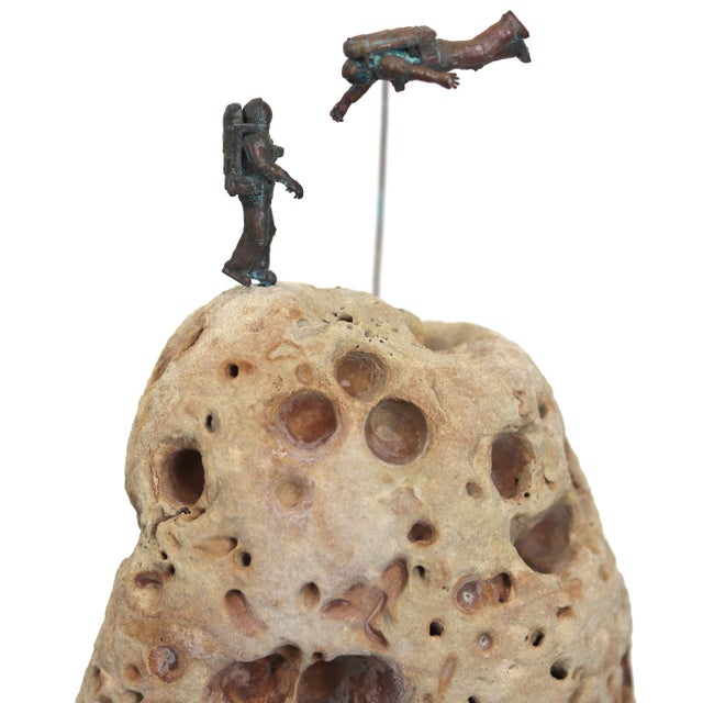 2020s Astro 014 - Original Mixed Media Figurative Rock Sculpture for Table or Desk by Kevin Perrault For Sale - Image 5 of 11