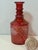 1950s 1950s French Cranberry Red Cut to Clear Glass Decanter Bottle With Stopper With Grape Detailing For Sale - Image 5 of 9