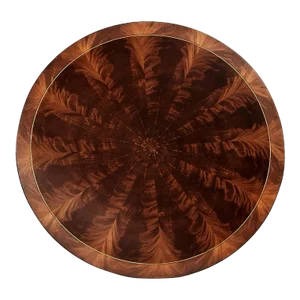 Mahogany Lazy Susan With Pinstriping Inlay and Two-Tone Border, Turntable