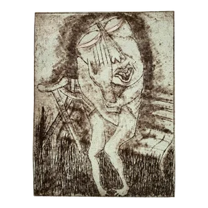 1987 Female Figure Modern Etching