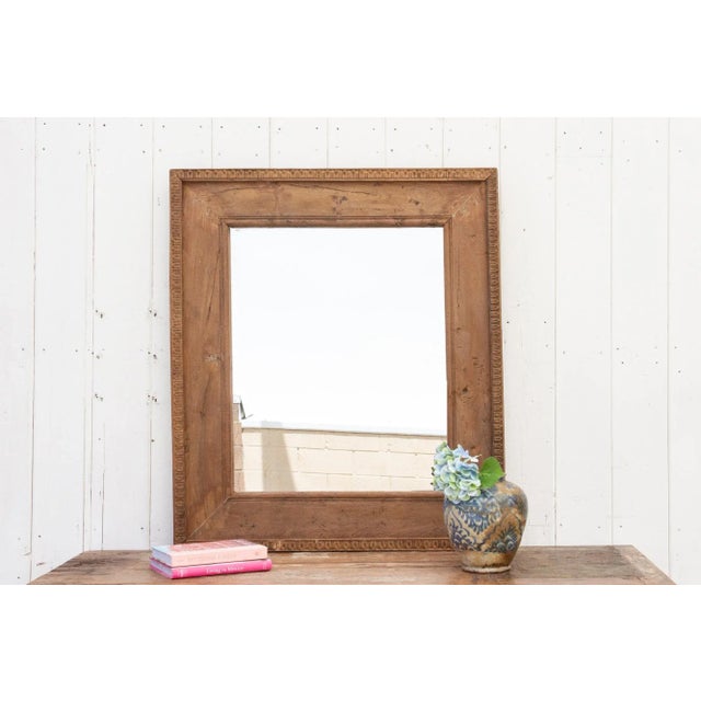 Brown Reclaimed Teak Wood Rustic Framed Mirror For Sale - Image 8 of 9