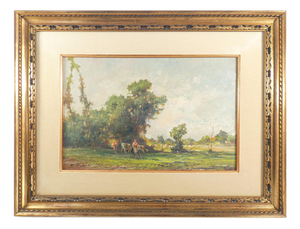 Mario Gheduzzi, Landscape, Oil on Panel, Framed