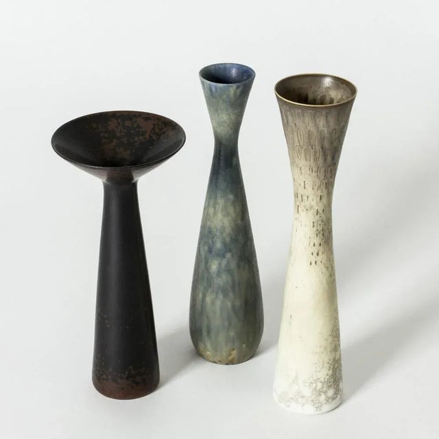 Beige Stoneware Vase by Carl-Harry Stålhane for Rörstrand, 1950s For Sale - Image 8 of 9