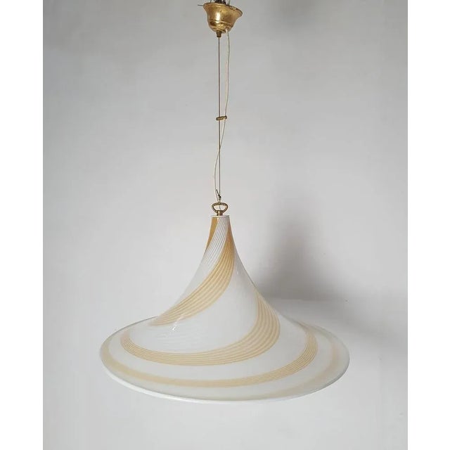 Murano Glass Swirl Pendant Lamp, 1970s For Sale - Image 6 of 12