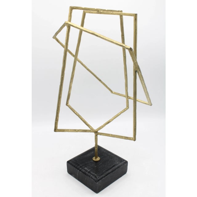 Mid Century Modern Golden Metal Orb on Marble Base For Sale - Image 9 of 9