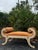 Make a dramatic statement with this exceptional vintage Neoclassical-style banquette, featuring vibrant orange velvet...