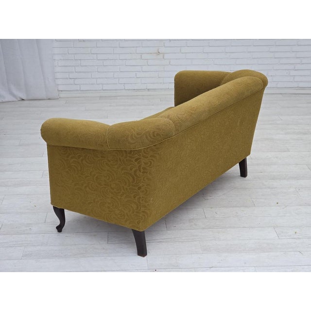 Wood Danish 2-Seater Sofa in Green Wool, 1950s For Sale - Image 7 of 18