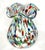 Hand-blown glass body alive with classic millefiori ("thousand flowers") murrine in vibrant multicolors – reds, blues,...