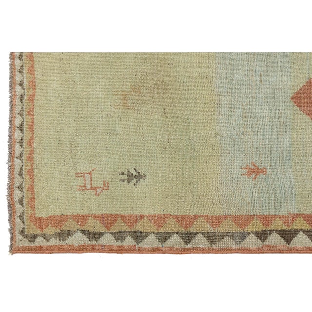 Modern Minimalist Persian Gabbeh Wool Runner – Earthy Beige & Rust Tribal Motif For Sale - Image 4 of 8