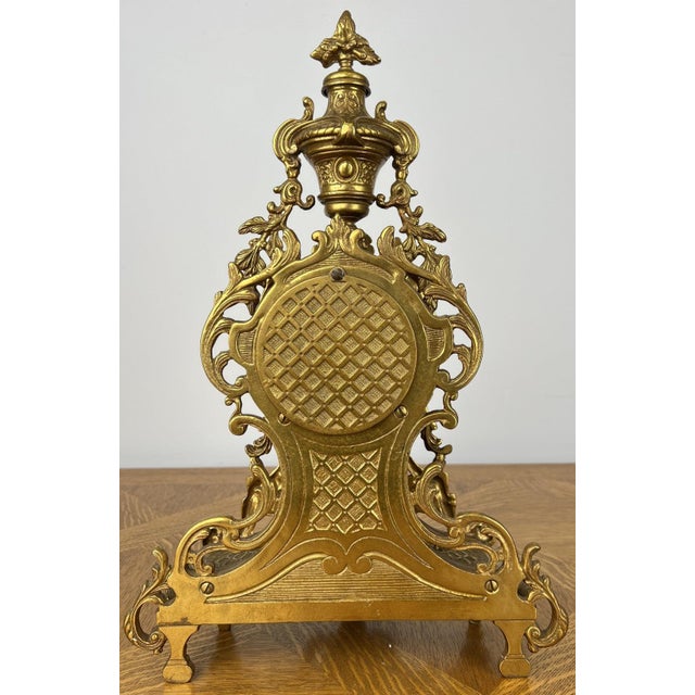 Vintage Style Clock in Brass For Sale - Image 11 of 14