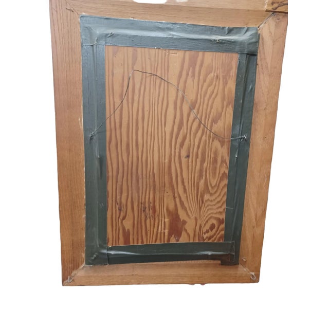 Vintage Mosaic Art of Man's Face on Wood For Sale - Image 4 of 5