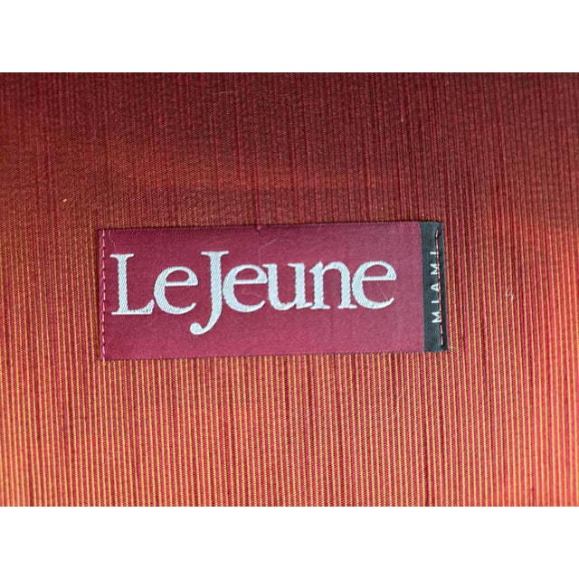 Le Jeune Miami Custom Burgundy Rolled-Arm Sofa With Nailhead Trim & Accessories For Sale In Miami - Image 6 of 8