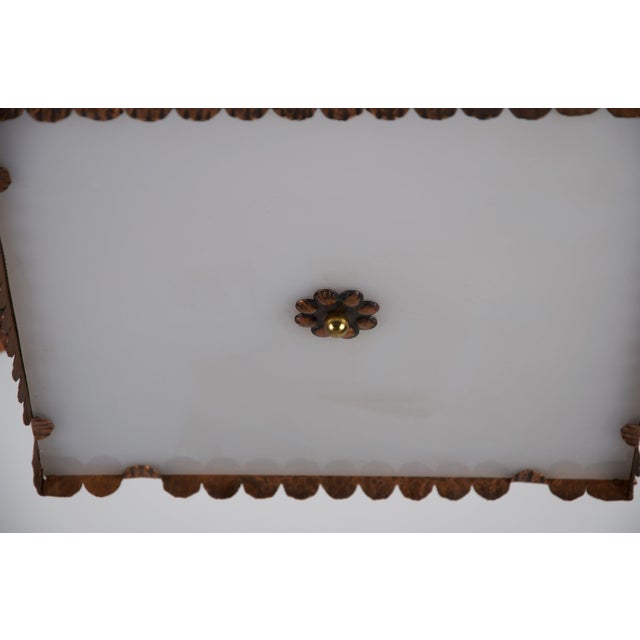 Art Deco Copper and Acrylic Glass Flush Mount, 1930s, Germany For Sale - Image 12 of 15