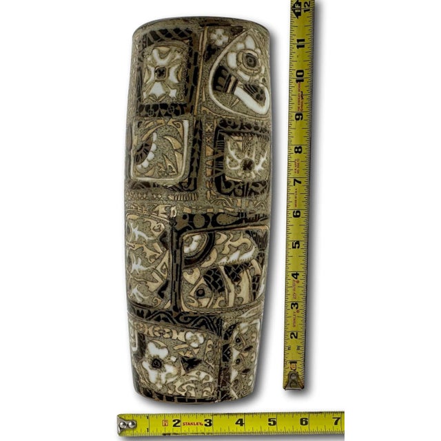 Vintage Mid Century Royal Copenhagen Denmark Nils Thorsson Baca Design Ceramic Vase - 11 1/2 Inches Tall For Sale - Image 11 of 12