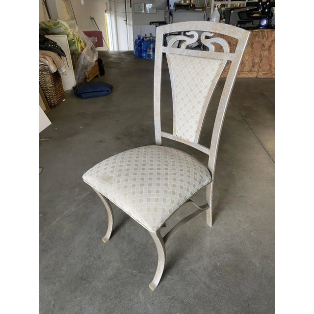 High Style Formal Dining Steel Side Chair, Set of 4 For Sale - Image 4 of 9