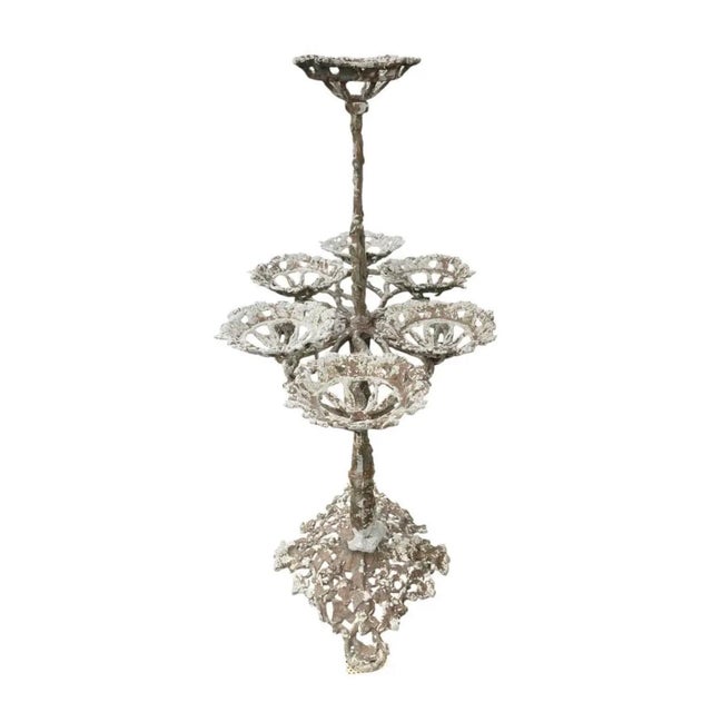 Vintage French Style Multi-Tier Cast Iron Plant Stand or Epergne For Sale - Image 4 of 12