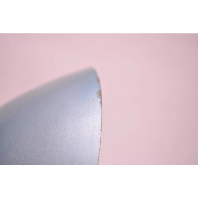 Midcentury German Gooseneck Table Lamp in Metallic Blue by Helo Leuchten For Sale - Image 10 of 13