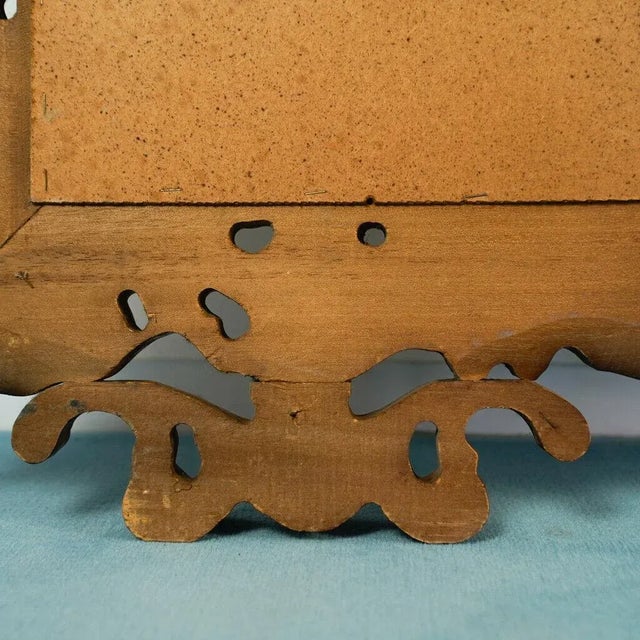 Vintage Brown Wooden Mirror, 1950s For Sale - Image 10 of 13